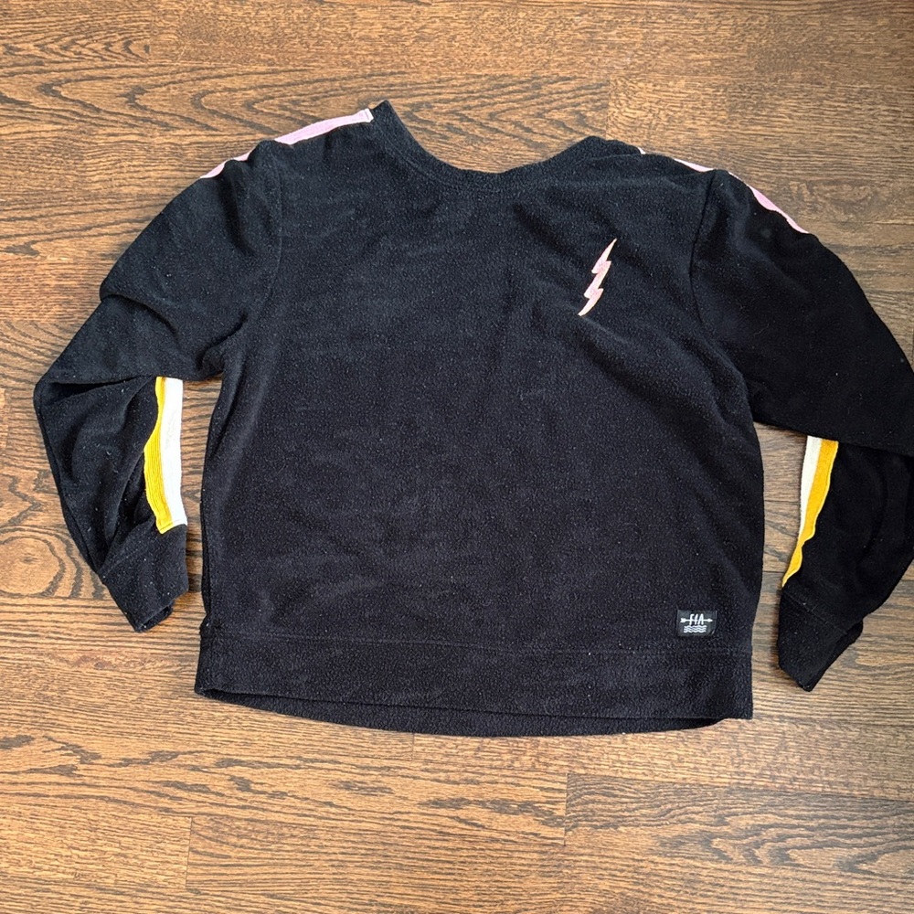 Black Kids Shirt with Lightning Bolt Design